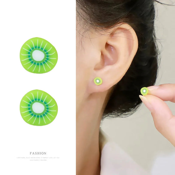 1 Pair Cute Simple Style Fruit Arylic Ear Studs