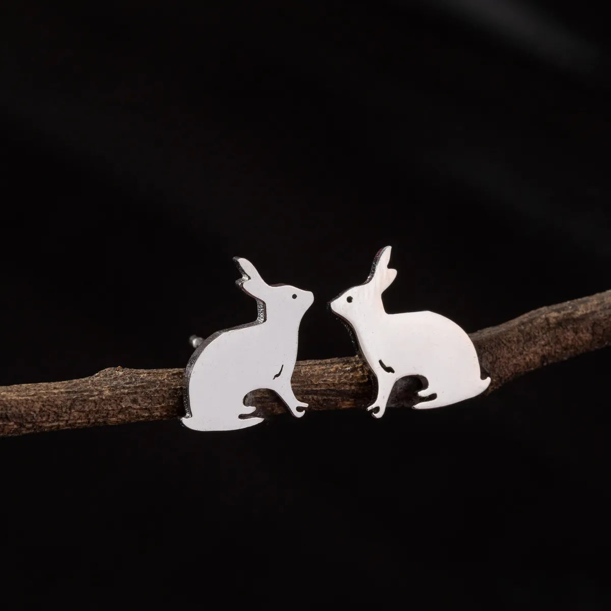 1 Pair Cute Simple Style Rabbit Polishing 304 Stainless Steel 18K Gold Plated Ear Studs