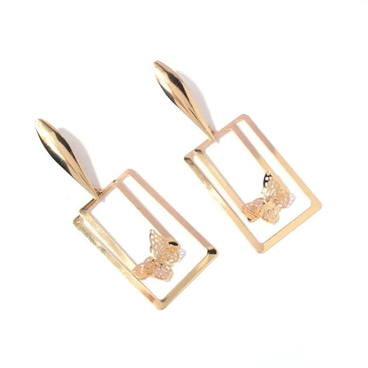 1 Pair Cute Simple Style Roman Style Water Droplets Butterfly Hollow Out Alloy Drop Earrings