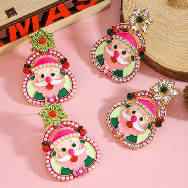 1 Pair Cute Simple Style Santa Claus Zinc Alloy Drop Earrings