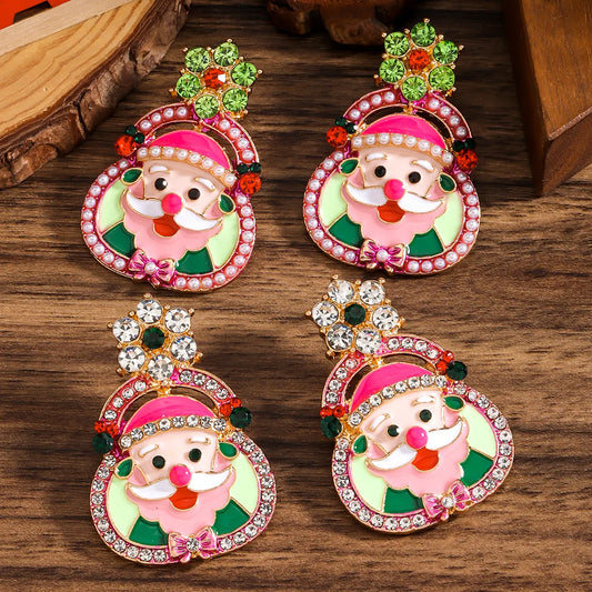 1 Pair Cute Simple Style Santa Claus Zinc Alloy Drop Earrings