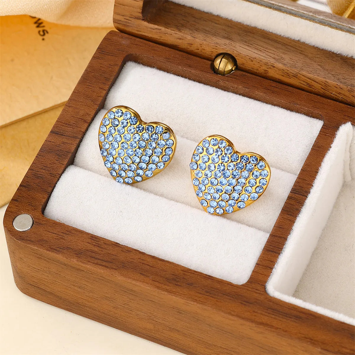 1 Pair Cute Simple Style Shiny Heart Shape Inlay 304 Stainless Steel Zircon 18K Gold Plated Ear Studs