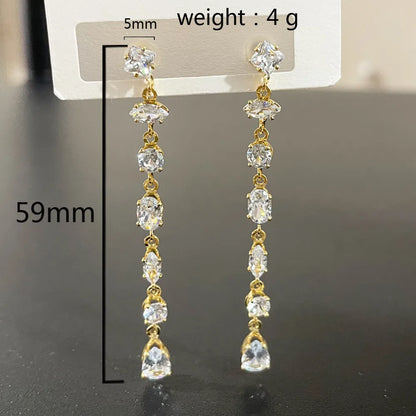 1 Pair Cute Simple Style Solid Color Lacquer Painting Inlay Copper Zircon 18K Gold Plated White Gold Plated Drop Earrings