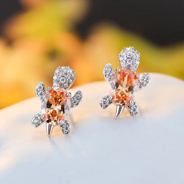 1 Pair Cute Simple Style Tortoise Plating Inlay Copper Zircon Ear Studs