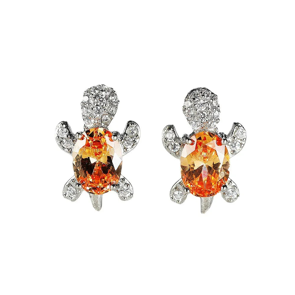 1 Pair Cute Simple Style Tortoise Plating Inlay Copper Zircon Ear Studs