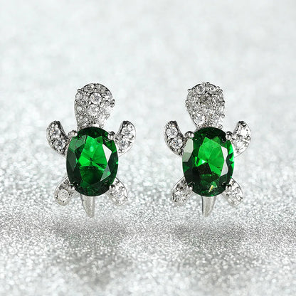 1 Pair Cute Simple Style Tortoise Plating Inlay Copper Zircon Ear Studs