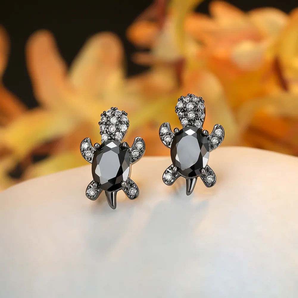 1 Pair Cute Simple Style Tortoise Plating Inlay Copper Zircon Ear Studs