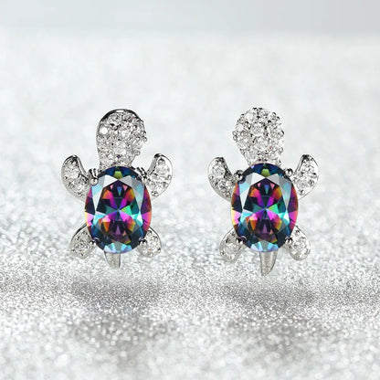 1 Pair Cute Simple Style Tortoise Plating Inlay Copper Zircon Ear Studs