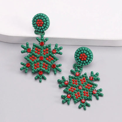 1 Pair Cute Snowflake Plating Alloy Drop Earrings