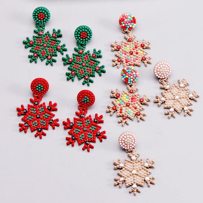 1 Pair Cute Snowflake Plating Alloy Drop Earrings