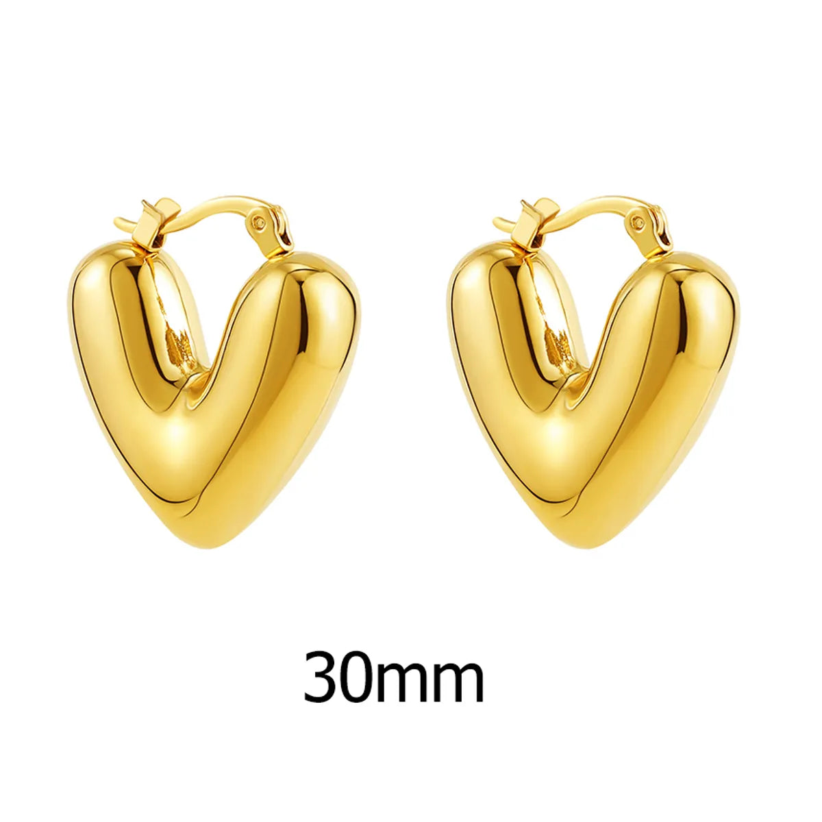 1 Pair Cute Solid Color Shiny Heart Shape Inlay 304 Stainless Steel Copper Pearl Ear Studs