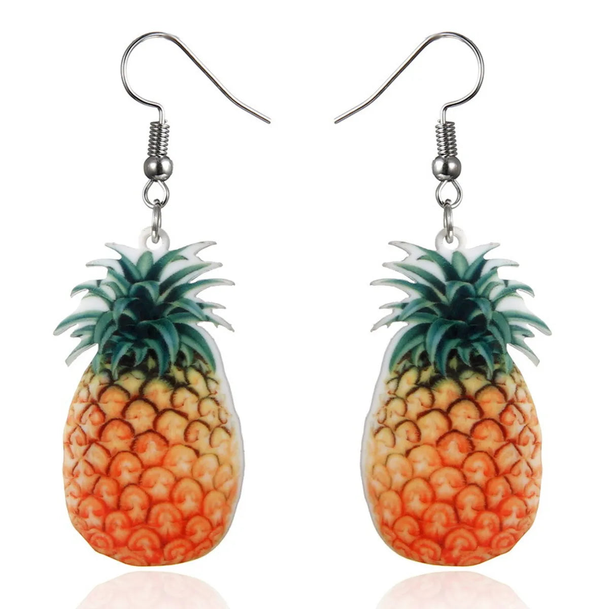 1 Pair Cute Strawberry Pineapple Watermelon Printing Arylic Ear Hook