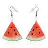 1 Pair Cute Strawberry Pineapple Watermelon Printing Arylic Ear Hook