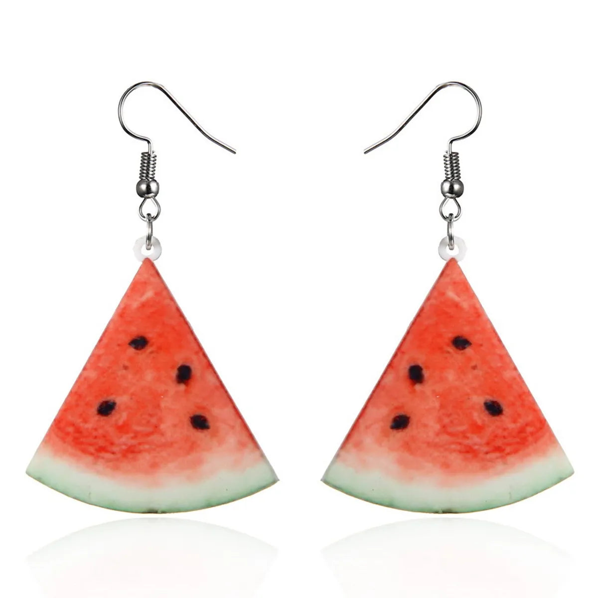 1 Pair Cute Strawberry Pineapple Watermelon Printing Arylic Ear Hook