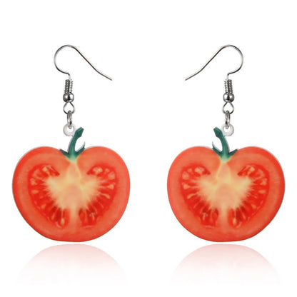 1 Pair Cute Strawberry Pineapple Watermelon Printing Arylic Ear Hook