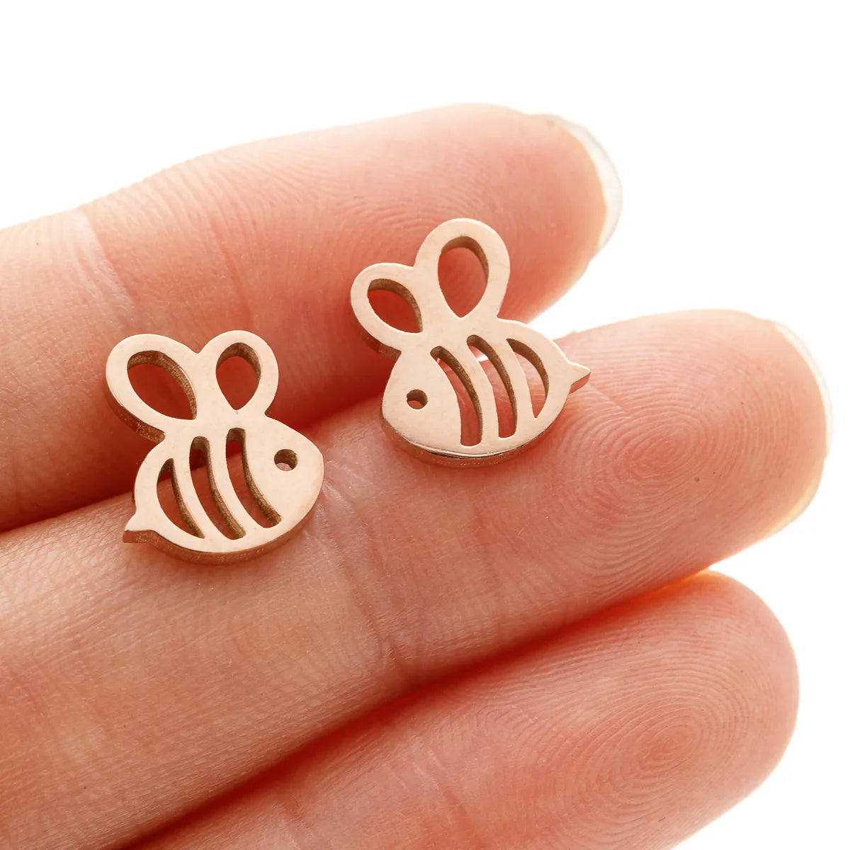 1 Pair Cute Sweet Animal Polishing Plating 304 Stainless Steel 18K Gold Plated Ear Studs