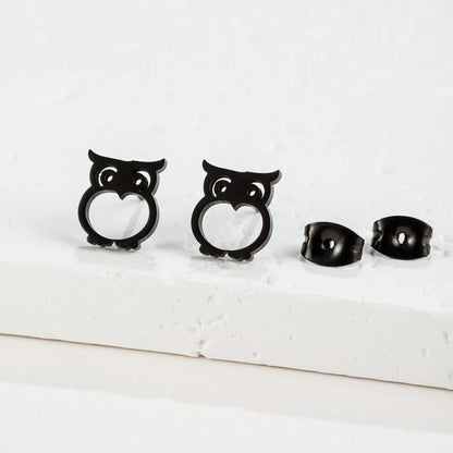 1 Pair Cute Sweet Animal Polishing Plating 304 Stainless Steel 18K Gold Plated Ear Studs