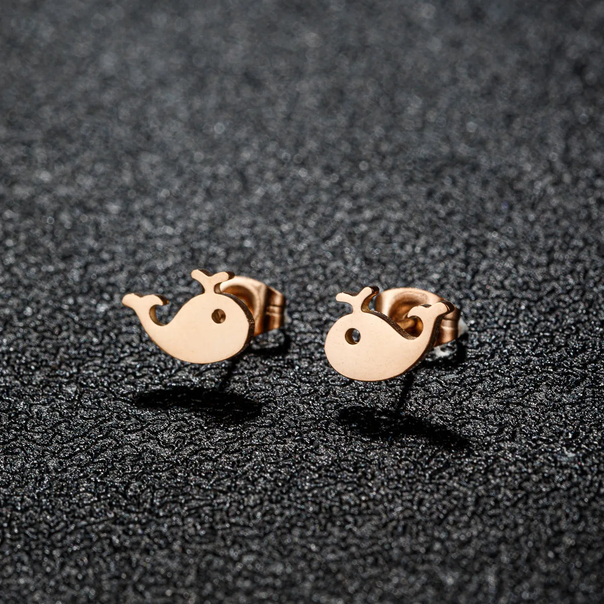 1 Pair Cute Sweet Animal Polishing Plating 304 Stainless Steel 18K Gold Plated Ear Studs