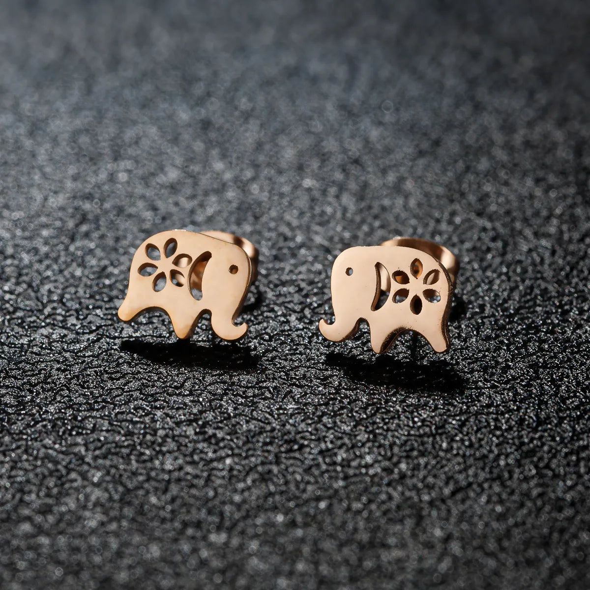 1 Pair Cute Sweet Animal Polishing Plating 304 Stainless Steel 18K Gold Plated Ear Studs