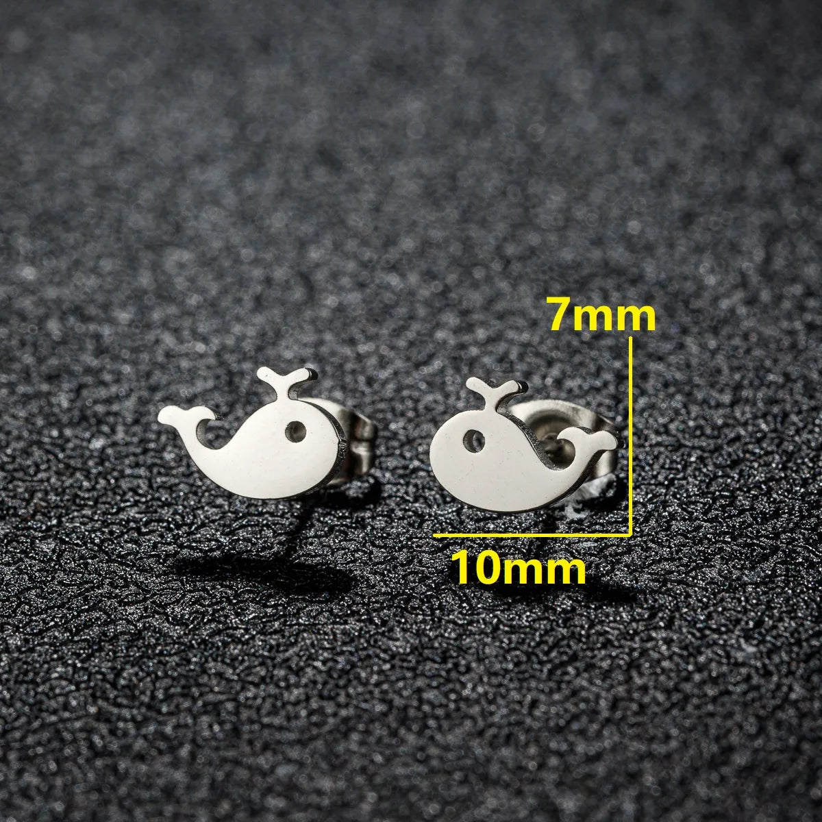 1 Pair Cute Sweet Animal Polishing Plating 304 Stainless Steel 18K Gold Plated Ear Studs