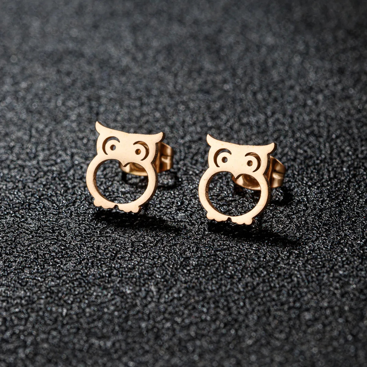 1 Pair Cute Sweet Animal Polishing Plating 304 Stainless Steel 18K Gold Plated Ear Studs