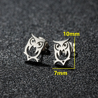 1 Pair Cute Sweet Animal Polishing Plating 304 Stainless Steel 18K Gold Plated Ear Studs