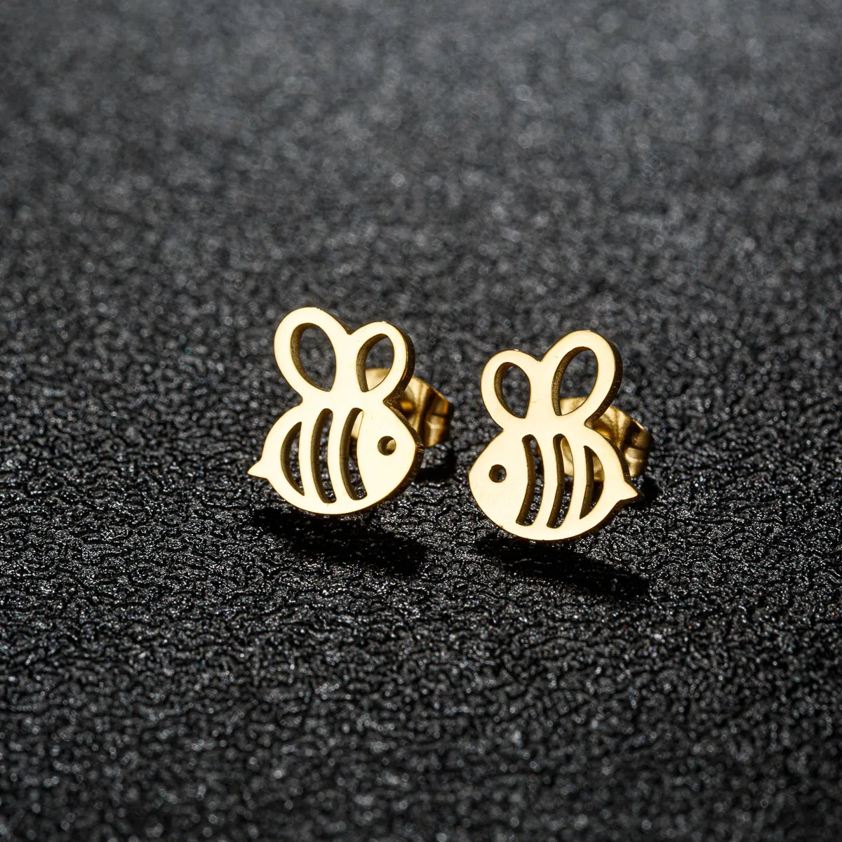 1 Pair Cute Sweet Animal Polishing Plating 304 Stainless Steel 18K Gold Plated Ear Studs