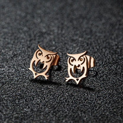 1 Pair Cute Sweet Animal Polishing Plating 304 Stainless Steel 18K Gold Plated Ear Studs