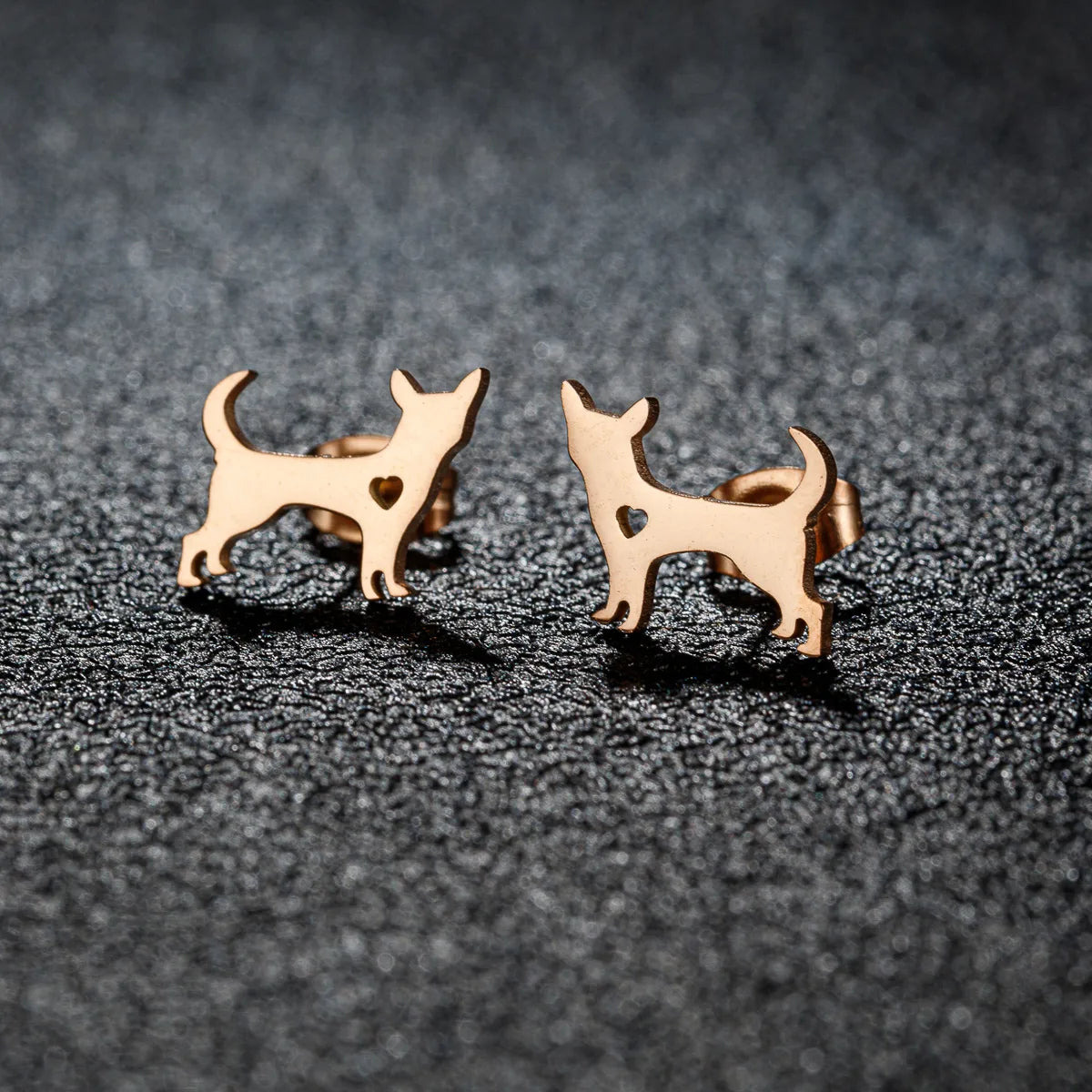 1 Pair Cute Sweet Animal Polishing Plating 304 Stainless Steel 18K Gold Plated Ear Studs