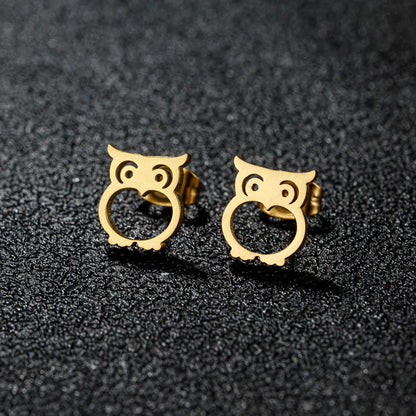 1 Pair Cute Sweet Animal Polishing Plating 304 Stainless Steel 18K Gold Plated Ear Studs