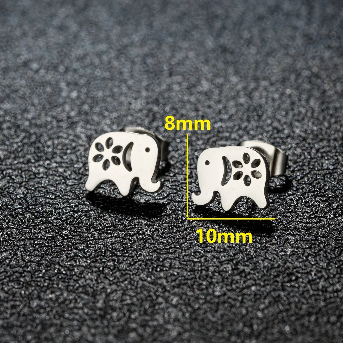 1 Pair Cute Sweet Animal Polishing Plating 304 Stainless Steel 18K Gold Plated Ear Studs