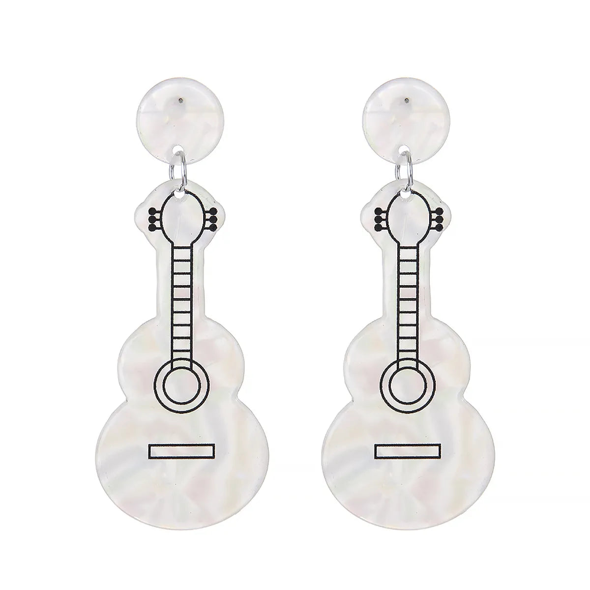 1 Pair Cute Sweet Artistic Guitar Polishing Arylic Drop Earrings