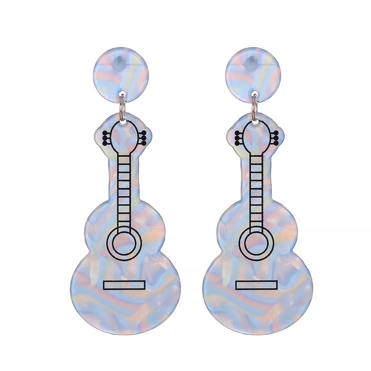 1 Pair Cute Sweet Artistic Guitar Polishing Arylic Drop Earrings