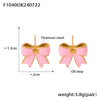 1 Pair Cute Sweet Bow Knot Enamel Plating Titanium Steel 18K Gold Plated Ear Studs