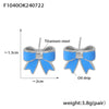 1 Pair Cute Sweet Bow Knot Enamel Plating Titanium Steel 18K Gold Plated Ear Studs