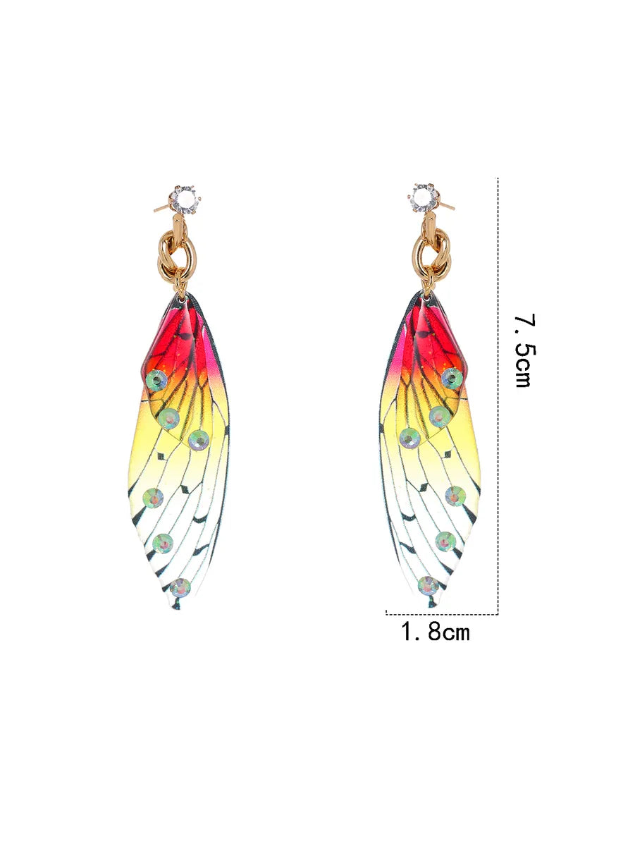 1 Pair Cute Sweet Butterfly Synthetic Resin Drop Earrings