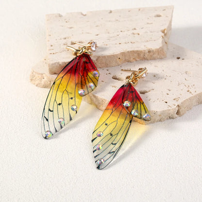 1 Pair Cute Sweet Butterfly Synthetic Resin Drop Earrings