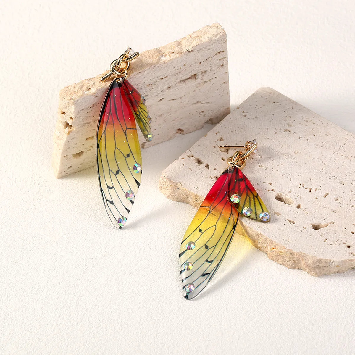 1 Pair Cute Sweet Butterfly Synthetic Resin Drop Earrings