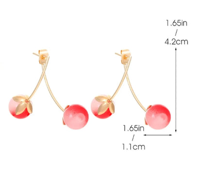 1 Pair Cute Sweet Cherry Alloy Drop Earrings