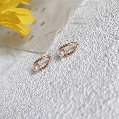 1 Pair Cute Sweet Circle Stoving Varnish Plating Alloy Ear Studs