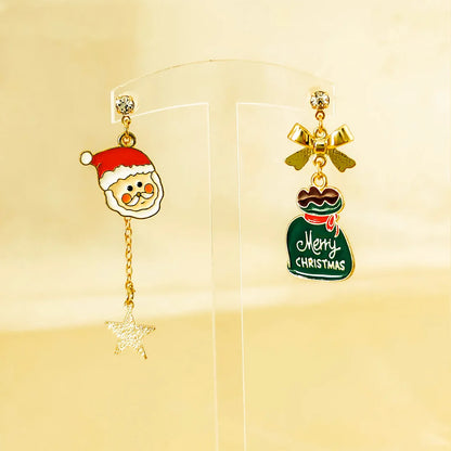 1 Pair Cute Sweet Commute Santa Claus Star Irregular Alloy Drop Earrings