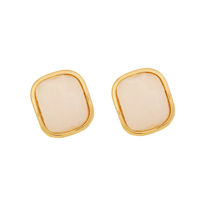 1 Pair Cute Sweet Commute Square Plating Inlay 304 Stainless Steel Acrylic 18K Gold Plated Ear Studs