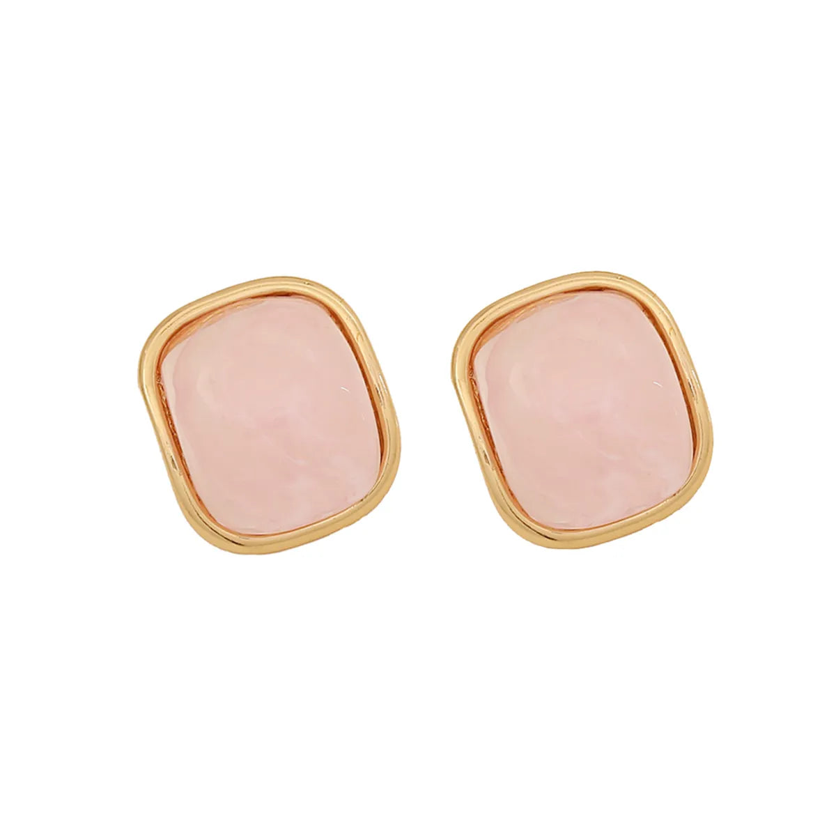 1 Pair Cute Sweet Commute Square Plating Inlay 304 Stainless Steel Acrylic 18K Gold Plated Ear Studs