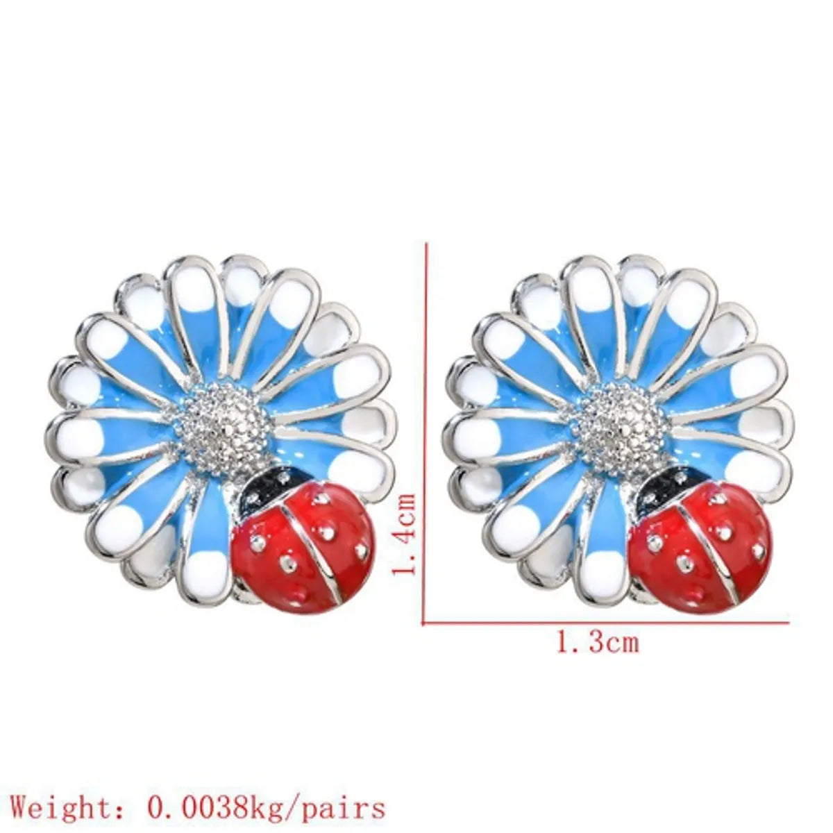 1 Pair Cute Sweet Flower Enamel Copper Ear Studs