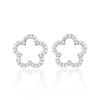 1 Pair Cute Sweet Flower Inlay Sterling Silver Zircon White Gold Plated Gold Plated Ear Studs