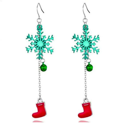 1 Pair Cute Sweet Geometric Christmas Tree Santa Claus Enamel Zinc Alloy Drop Earrings