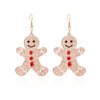 1 Pair Cute Sweet Geometric Christmas Tree Santa Claus Enamel Zinc Alloy Drop Earrings