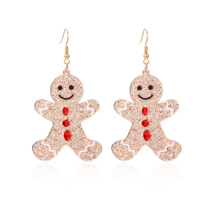 1 Pair Cute Sweet Geometric Christmas Tree Santa Claus Enamel Zinc Alloy Drop Earrings