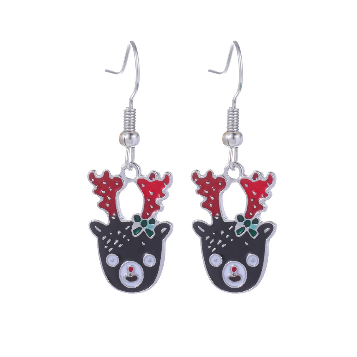 1 Pair Cute Sweet Geometric Christmas Tree Santa Claus Enamel Zinc Alloy Drop Earrings