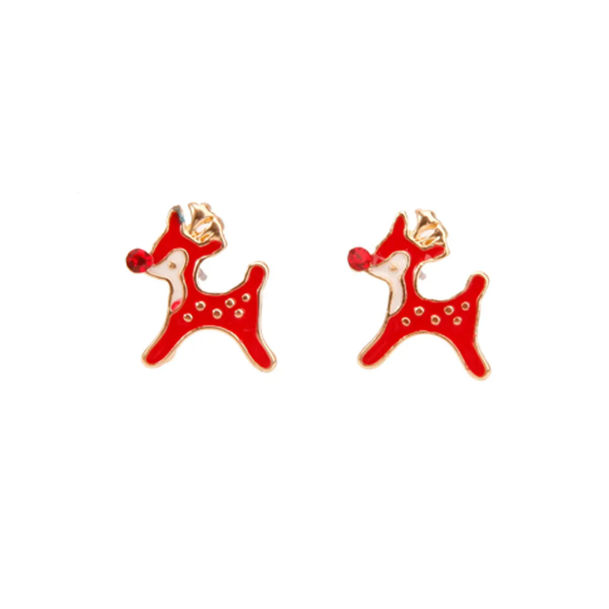 1 Pair Cute Sweet Geometric Christmas Tree Santa Claus Enamel Zinc Alloy Drop Earrings